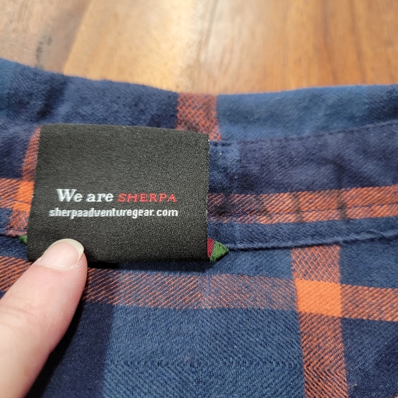Men's Sherpa Adventure Gear Soft Flannel Shirt Long Sleeve Button Front Large - Picture 9 of 13
